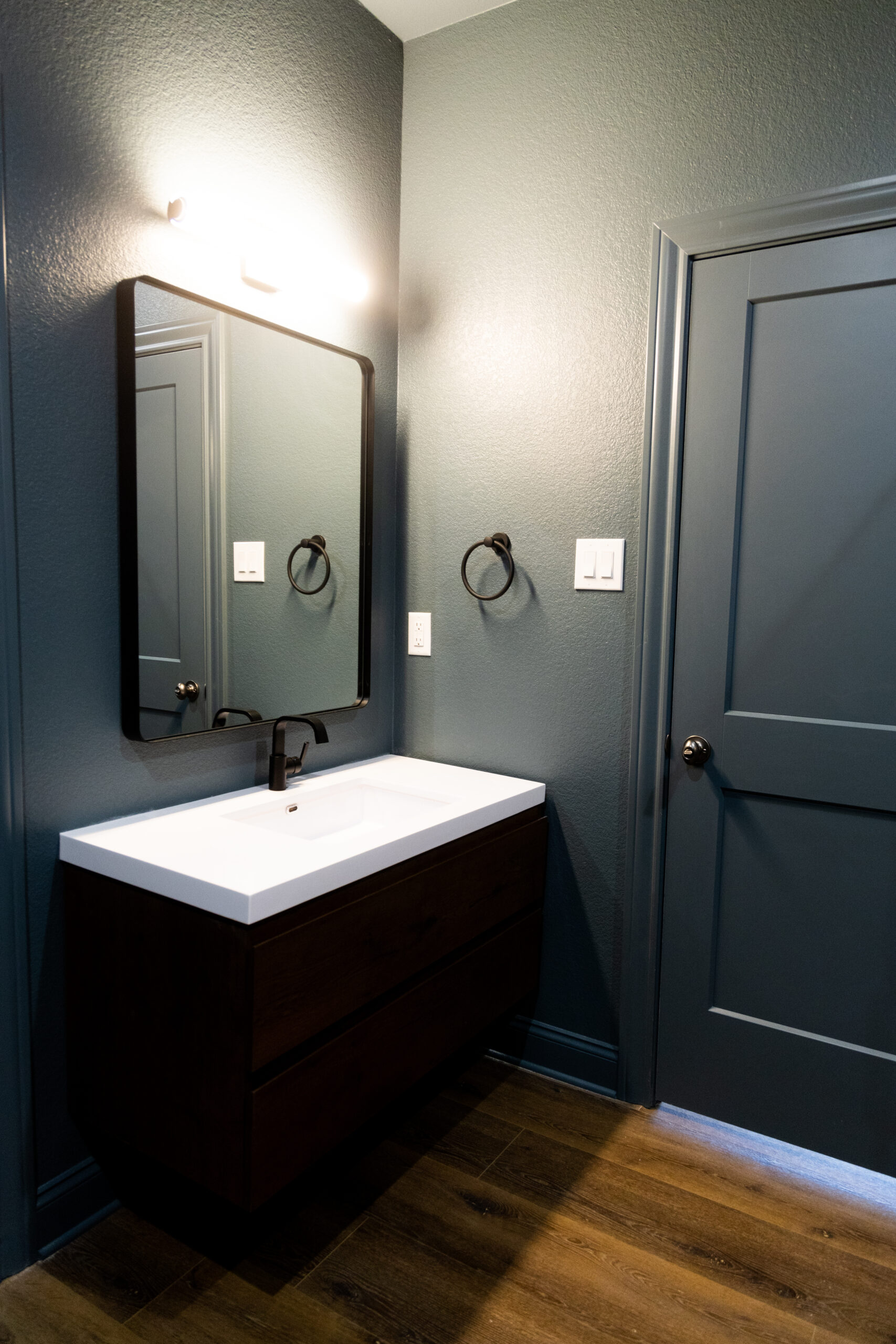 Modern bathroom setup showcasing vanity and fixture installation by Waco Bathroom Remodel near me.