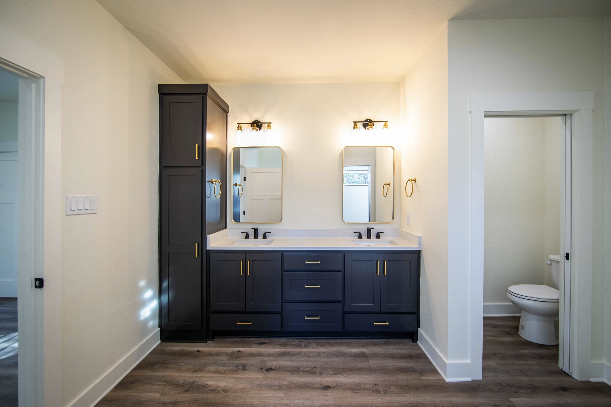Modern bathroom setup showcasing vanity and fixture installation by Waco Bathroom Remodel near me.