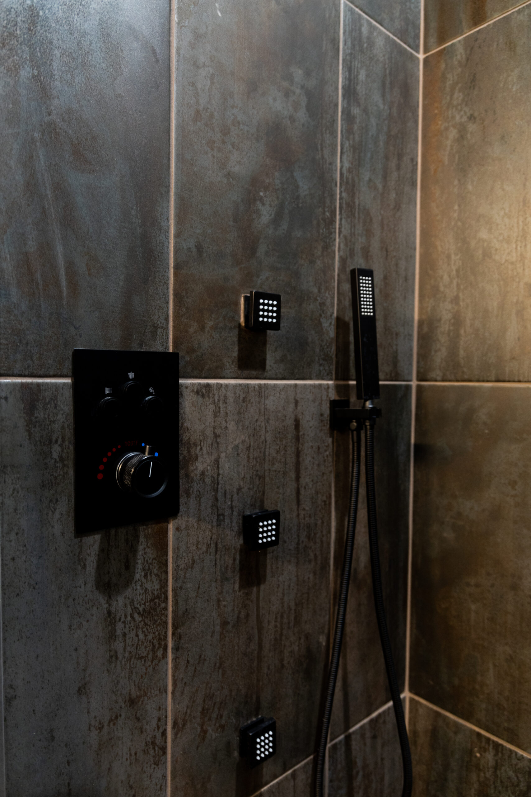 Modern custom tile shower installation by Waco Bathroom Remodel near me